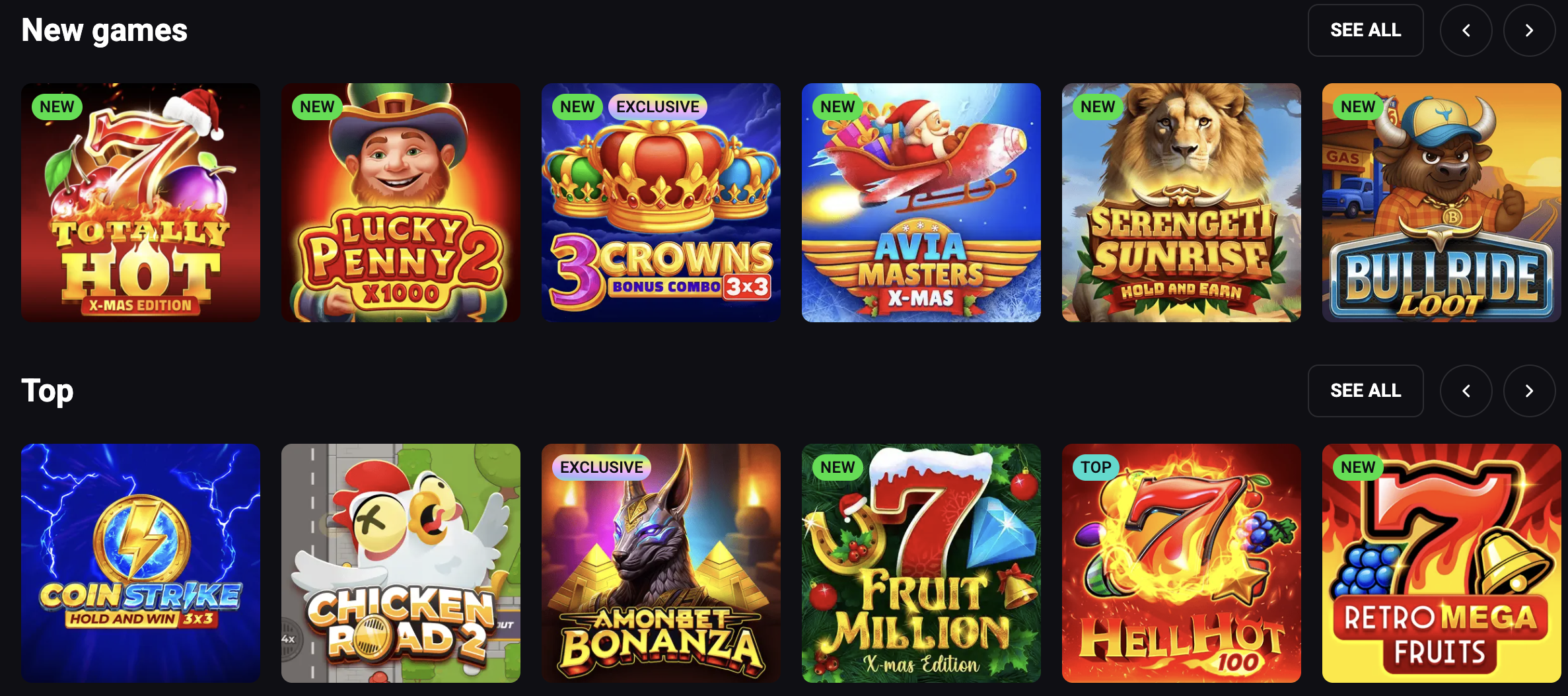 Gokkasten aanbod Amonbet